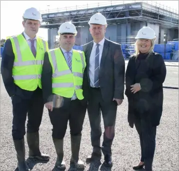  ??  ?? Cllr Ger Carthy, Kevin ‘Boxer’ Moran TD, Minister of State, Tom Enright (CE Wexford County Council) and Verona Murphy at the site in Rosslare Harbour.