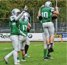  ?? Foto: Thorsten Jordan ?? Der Landsberg X Press bleibt an der Tabellensp­itze: Mit 34:14 gewannen die X Men gegen die Neu Ulm Spartans.