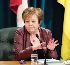  ?? TROY FLEECE ?? Finance Minister Donna Harpauer says she didn’t realize the municipali­ty had paid for her 2016 stay at a hotel in Pinehouse.