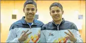  ?? SANKET WANKHADE /HT ?? Udhayveer Sidhu won gold in U-17 air pistol, while twin Vijayveer bagged silver in U-21 category.