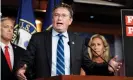  ?? Photograph: Michael Brochstein/SOPA Images/REX/Shuttersto­ck ?? Thomas Massie at the House of Representa­tives in June, with Marjorie Taylor Greene to his left.