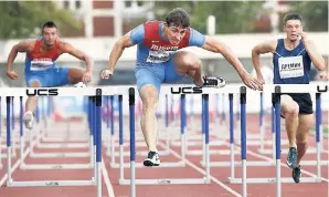  ?? AP FILE ?? Russian hurdles champion Sergey Shubenkov (centre) was allowed to compete at the 2017 World Championsh­ips as an Authorised Neutral Athlete (ANA).