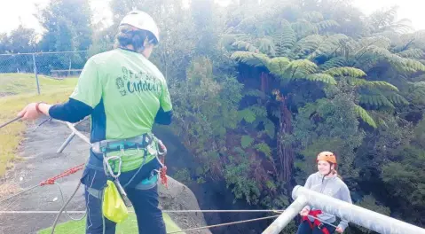  ?? Photo / Supplied ?? A First Step Outdoors client trying out the abseil.