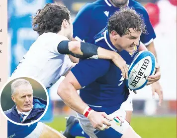  ?? PICTURE: Getty Images ?? Leading by example: Italy captain Michele Lamaro playing against Uruguay in the autumn Inset: Kieran Crowley