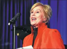  ?? DAVID M. BENETT / GETTY IMAGES ?? Kiri Te Kanawa presents at the 59th London Evening Standard Theatre Awards at The Savoy Hotel in London in 2013.