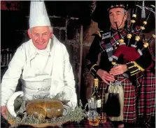  ??  ?? MEAT TREAT: Piping in the haggis is a feature of Burns Night