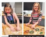  ??  ?? Claire Spreadbury’s daughters Poppy, left, and Rosie making the Swedish ginger biscuits