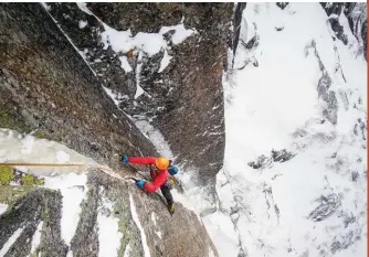  ??  ?? Left: Jasmin Fauteux on the first ascent of Chenille in Quebec