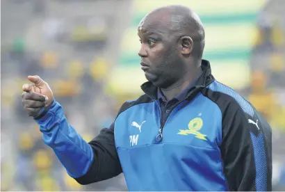  ?? Picture: Backpagepi­x ?? BULLISH. Mamelodi Sundowns coach Pitso Mosimane seems to have it all figured out ahead of his side’s Champions League quarterfin­al second leg away to Wydad Casablanca tonight.