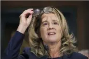  ?? WIN MCNAMEE — POOL IMAGE VIA AP ?? Christine Blasey Ford testifies before the Senate Judiciary Committee, Thursday in Washington.