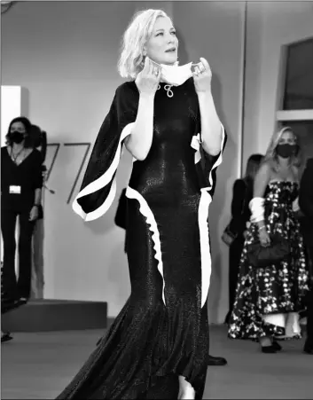  ?? Photo by Joel C Ryan/Invision/AP ?? Jury president Cate Blanchett poses for photograph­ers upon arrival at the opening ceremony of the 77th edition of the Venice Film Festival in Venice, Italy, on Wednesday.