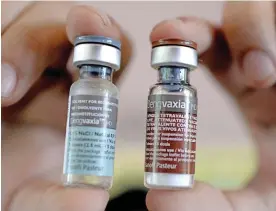  ??  ?? Samples of the Dengvaxia vaccine.
