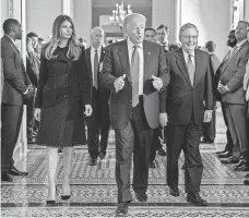  ?? SHAWN THEW, EPA ?? Melania Trump, President-elect Donald Trump and Senate Majority Leader Mitch McConnell at the Capitol on Nov. 10.