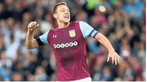  ?? — Reuters ?? Feel so good: Aston Villa’s John Terry celebrates after the team sealed their place in the Championsh­ip playoff final after holding Middlesbro­ugh to a goalless draw on Tuesday.