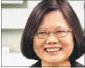  ??  ?? Taiwan’s president-elect Tsai Ing-wen