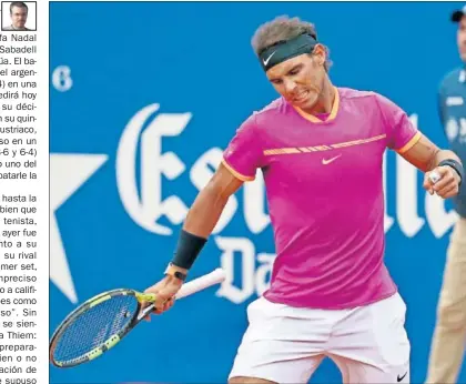 ??  ?? RABIA. Nadal ganó su semifinal ante Zeballos, pero no se quedó contento con el juego desplegado.