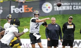  ?? AP ?? Steelers quarterbac­k Mason Rudolph (2) hopes for a chance to compete and prove he’s worthy of starting — if not for the Steelers, then possibly with another team.