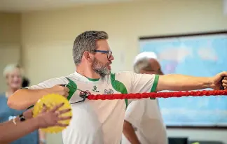  ?? WARWICK SMITH/ STUFF ?? Iain Lees-galloway devotes a day a week to electorate business, such as this exercise session at Julia Wallace Retirement Village earlier this year.