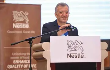  ??  ?? Nestle Malaysia chief executive officer Juan Aranols says it completed the planting of one million trees along Sungai Kinabatang­an in Sabah last year and that it will be planting another three million by 2023.