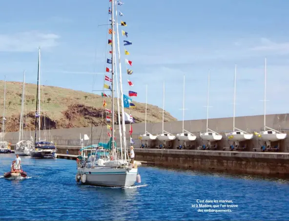  ??  ?? C’est dans les marinas, ici à Madère, que l’on trouve des embarqueme­nts.