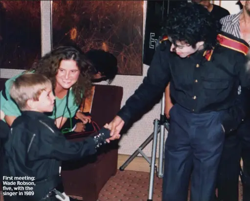  ?? ?? First meeting: Wade Robson, five, with the singer in 1989