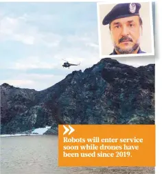  ??  ?? A Sharja Police helicopter and (inset) Lt Col Faisal Al Dokhi, director of Sharjah Police’s Rescue Department.