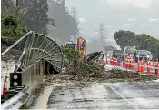  ?? BRADEN FASTIER/STUFF ?? Slips in Atawhai on SH6 in Nelson. High schools in Nelson city have switched to online learning to support the emergency efforts.