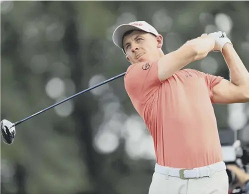  ?? ?? 0 Grant Forrest hits a drive during his final-round 65 in the Spanish Open at Club de Campo Villa de Madrid