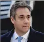  ?? Tribune News Service ?? Michael Cohen, President Donald Trump’s former personal attorney, and fixer, arrives at federal court for his sentencing hearing Wednesday in New York City.