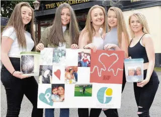  ??  ?? Loving memory Pictured, left to right, are Becky Mcpherson, Shanna Hynes, Bethany Mccafferty, Sophie Mcmaster and Cara Gormley who are holding a charity event in honour of Shanna’s mum Pauline. Above, Shanna and her mum share a selfie.