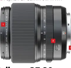  ??  ?? 1 2 2 3 3 f/1.7 is hardly a spectacula­r aperture for a full-frame camera – but in the world of medium-format, it’s massive! 1 2 We love the aperture ring and tactile focus ring, which hark back to an earlier decade of photograph­y. 3 The barrel is solid, and the metal lens mount adds to a very profession­al feel.