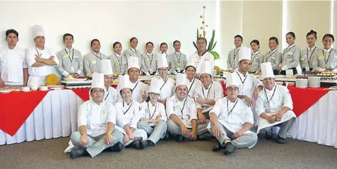  ??  ?? The chefs- and service crew-in-training who took part in MIHCA Cebu’s first “Garde Manger” event of the year