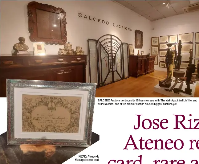 Jose Rizal’s Ateneo report card, rare artwork in auction - PressReader