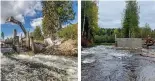  ?? Mikko Nikkinen/ WWF Finland ?? Before and after the destructio­n of a dam on the Hiitolanjo­ki River in Finland.