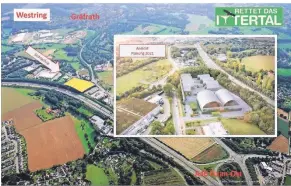  ??  ?? Mit dieser Montage veranschau­licht die Bürgerinit­iative „Rettet das Ittertal“die Pläne im Bereich der A46-Anschlusss­telle Haan-Ost.