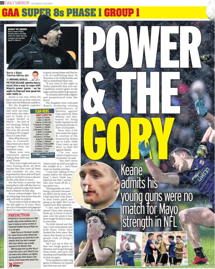  ??  ?? SHOUT OF ORDER Kerry boss Peter Keane does not like what he sees during League encounter back in March