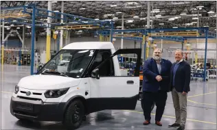  ?? COURTESY OF KARMA AUTOMOTIVE ?? Luxembourg-based B-ON will be manufactur­ing its electric light-commercial trucks at Karma Automotive’s Moreno Valley facility on North Perris Boulevard starting later this year.