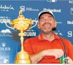  ?? GETTY IMAGES ?? Bjorn, ayer con el trofeo de la Ryder Cup.