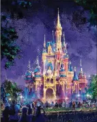  ?? WALT DISNEY CO./TNS ?? Disney says Cinderella Castle will illuminate Magic Kingdom with a “dazzling radiance that sparkles with pixie dust” for the theme park’s big 50th anniversar­y celebratio­n starting Oct. 1.