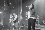  ?? Heart Break ?? Lady Antebellum performs from its recent album big screens Tuesday in Little Rock and Fayettevil­le. on