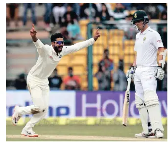  ??  ?? India’s Ravindra Jadeja will miss the 3rd Test against Sri Lanka which starts on Saturday.