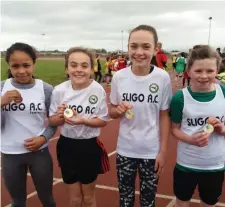  ??  ?? The U12 girls team: Nebellah Basith, Liadan Ruddy, Ceoilin Byrne and Rachel McGoldrick.