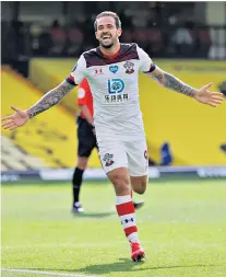  ??  ?? Leading from the front: Danny Ings celebrates one of the 22 league goals that propelled him to the verge of being last season’s Golden Boot winner