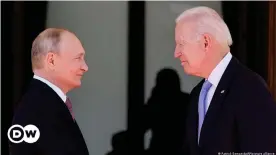  ?? ?? Путин и Байден на саммите в Женеве, 16 июня 2021 года