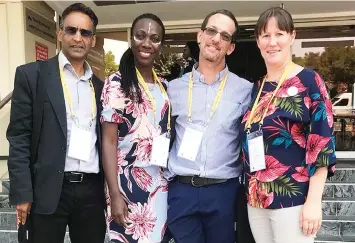  ?? AFRICA EVIDENCE NETWORK ?? EVIDENCE 2018 conference chairs Dr Shanil Haricharan and Dr Rhona Mijumbi-Deve, SECTION27 executive director Mark Heywood and AEN chairperso­n Professor Ruth Stewart. |