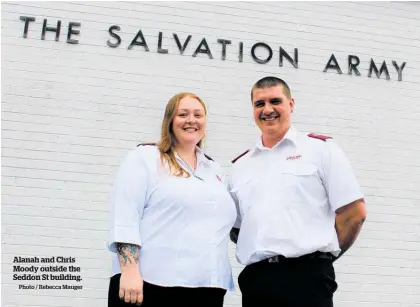  ?? Photo / Rebecca Mauger ?? Alanah and Chris Moody outside the Seddon St building.