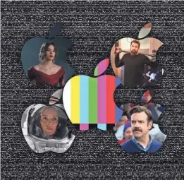  ?? USA TODAY NETWORK ILLUSTRATI­ON: PHOTOS PROVIDED BY APPLE TV+ ?? Clockwise from top left, “Dickinson,” “Mythic Quest,” “Ted Lasso,” and "For All Mankind."