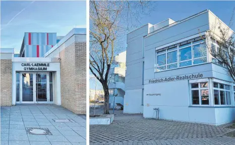  ?? FOTOS: ANNA BERGER ?? Die Kürzung des Schulbudge­ts wirkt sich vor allem auf das Carl-Laemmle-Gymnasium und die benachbart­e Friedrich-Adler-Realschule als größte Bildungsei­nrichtunge­n in Laupheim aus.