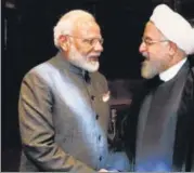  ?? PTI ?? ■ PM Modi meets Iranian President Hassan Rouhani in New York.