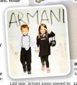  ??  ?? Last year, armani Junior opened its first store in Malaysia, at Parkson Suria KLCC.